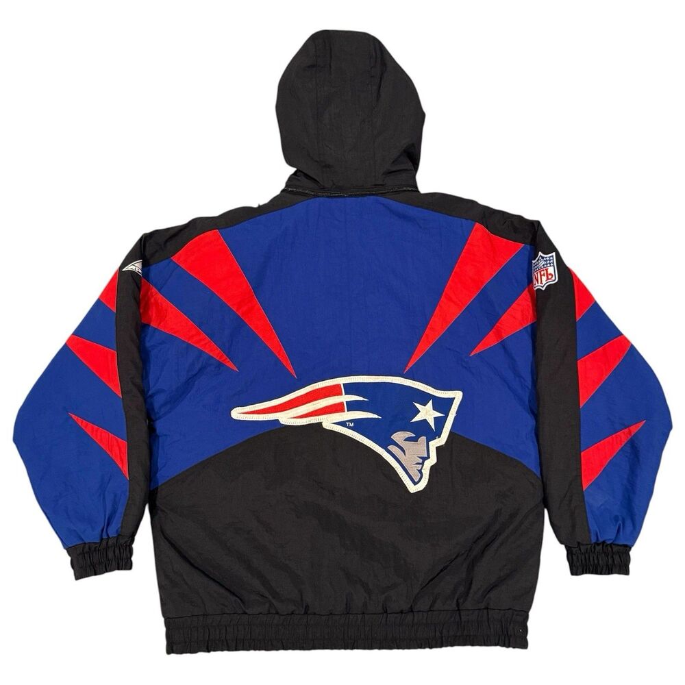 Vintage 90s New England Patriots Apex One Pro Line Puffer Jacket Hooded Mens M